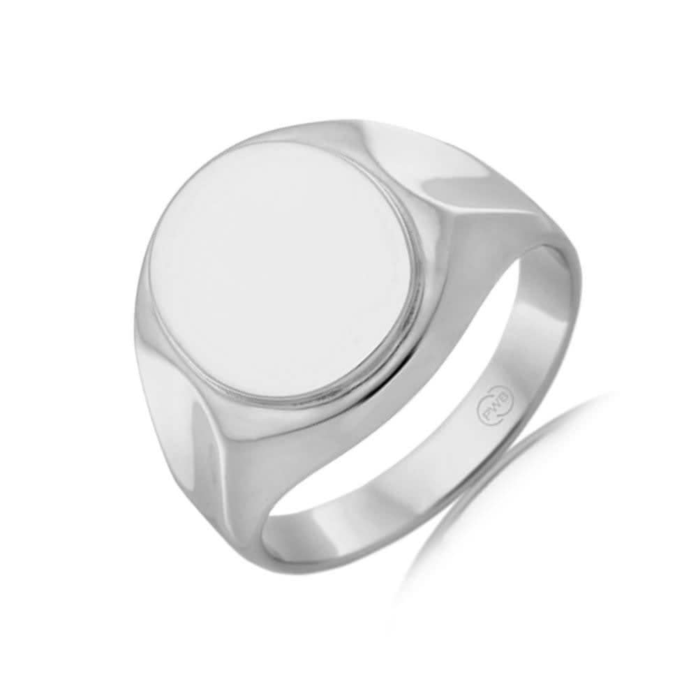 Bold Oval Mens Signet Wedding Ring