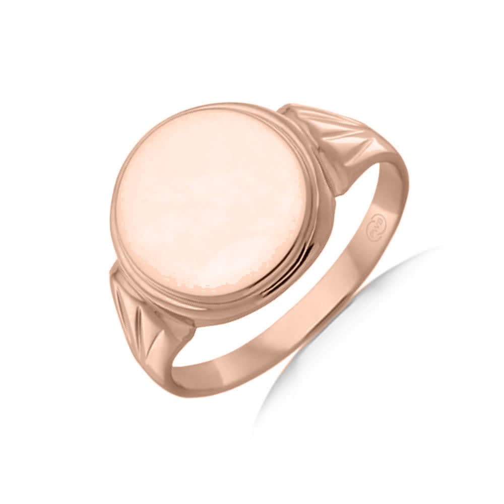 Round Signet Mens Wedding Ring