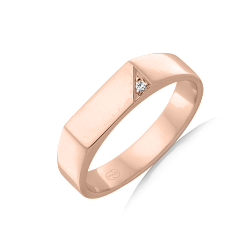 Hand Carved Diamond Signet Ring