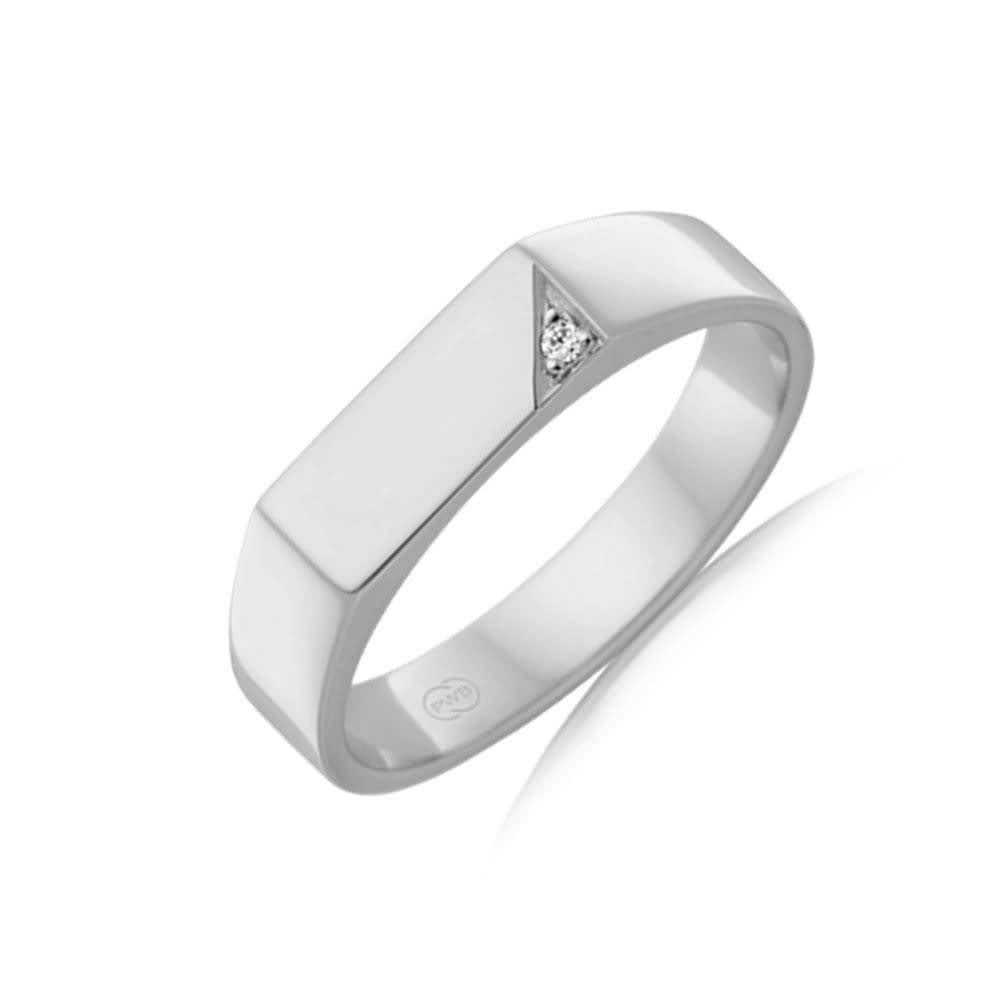 Hand Carved Diamond Signet Ring