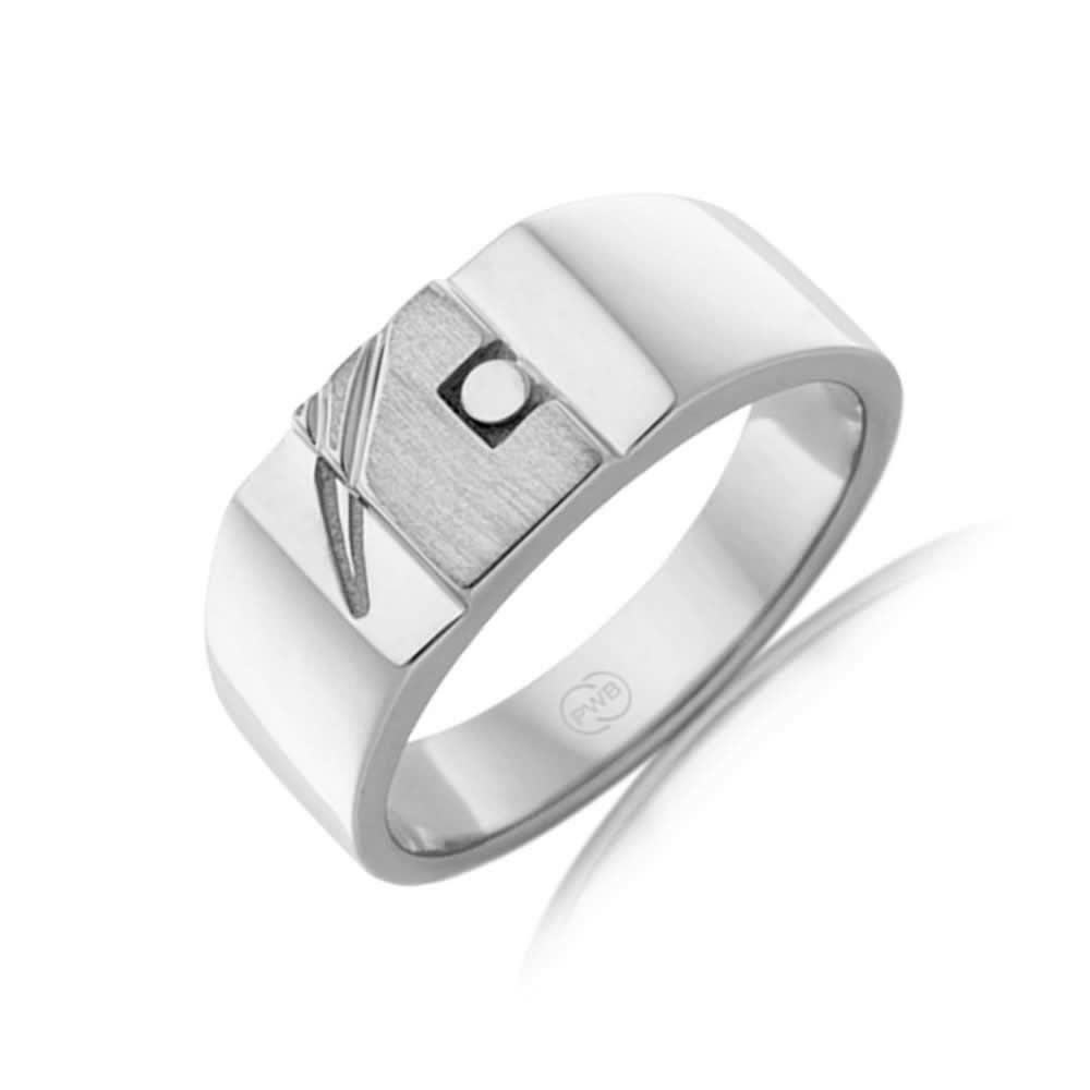 Rectangle Signet Ring With Hand Carved Pattern
