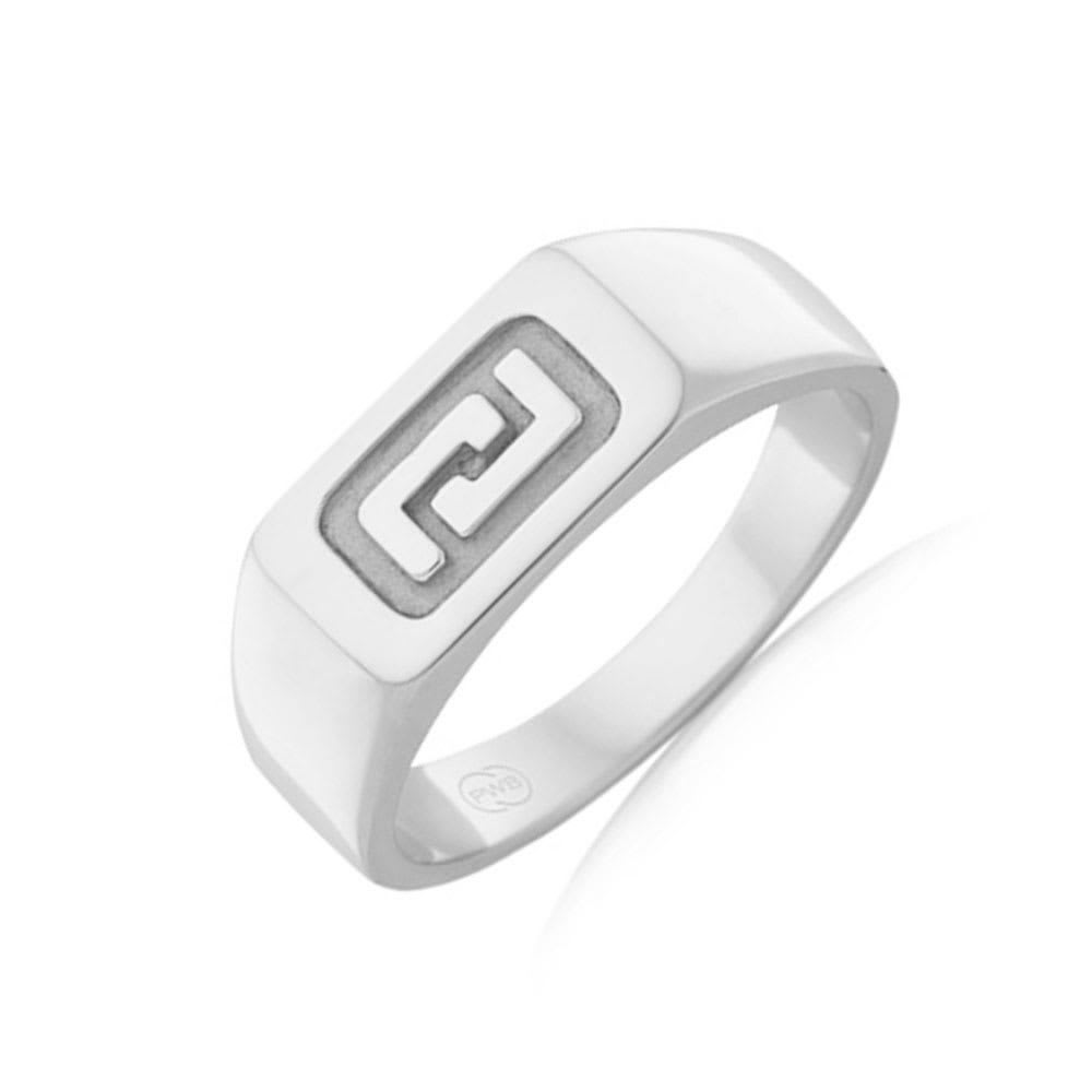 Patterned Rectangle Signet Ring