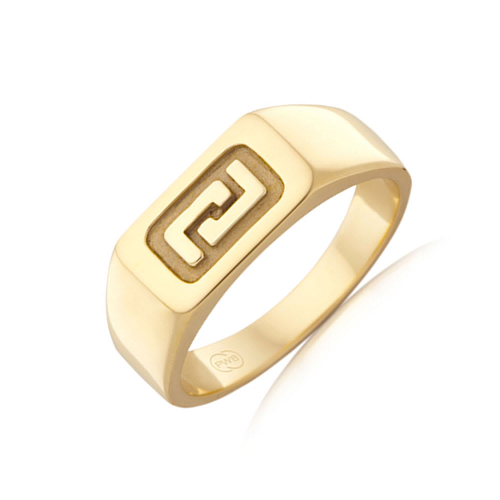 Patterned Rectangle Signet Ring