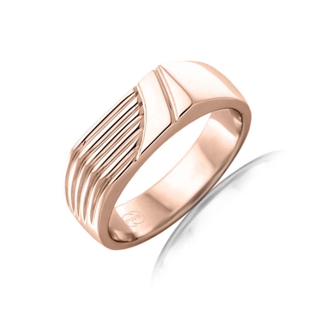 Hand Carved Signet Ring With Grooves