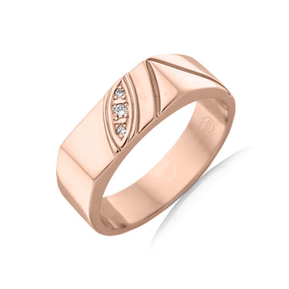 Marquise Patterned Rectangle Signet Ring