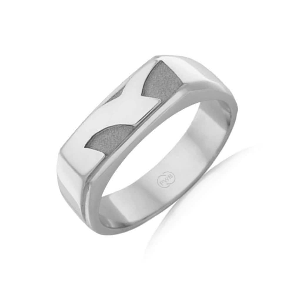 Carved Signet Mens Ring