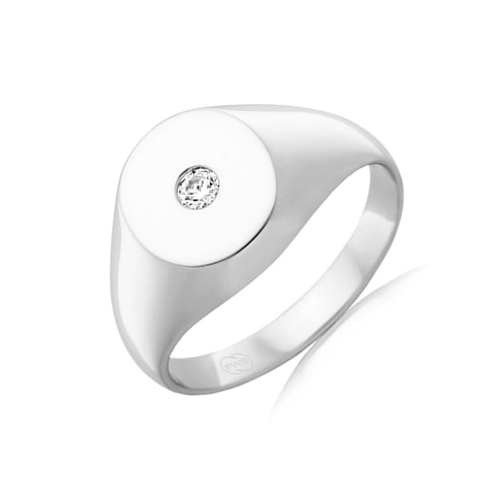 Drop Set Signet Ring