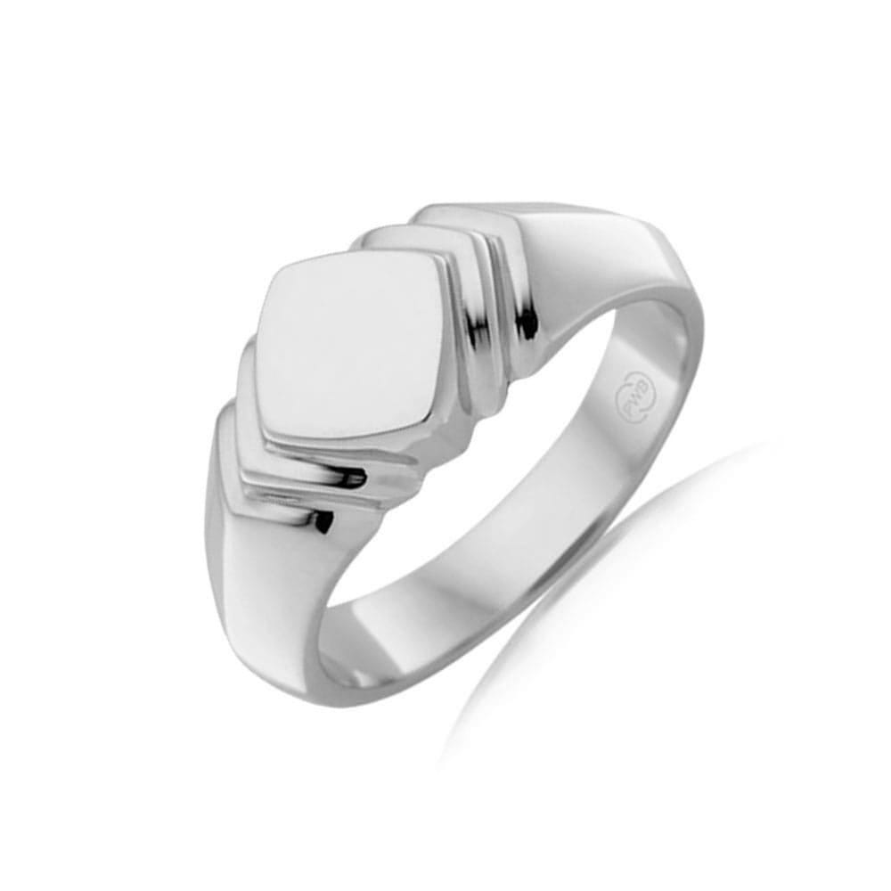Diamond Shaped Signet Wedding Ring