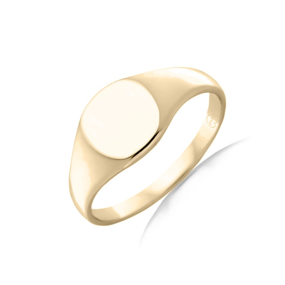Oval Signet Polished Wedding Band