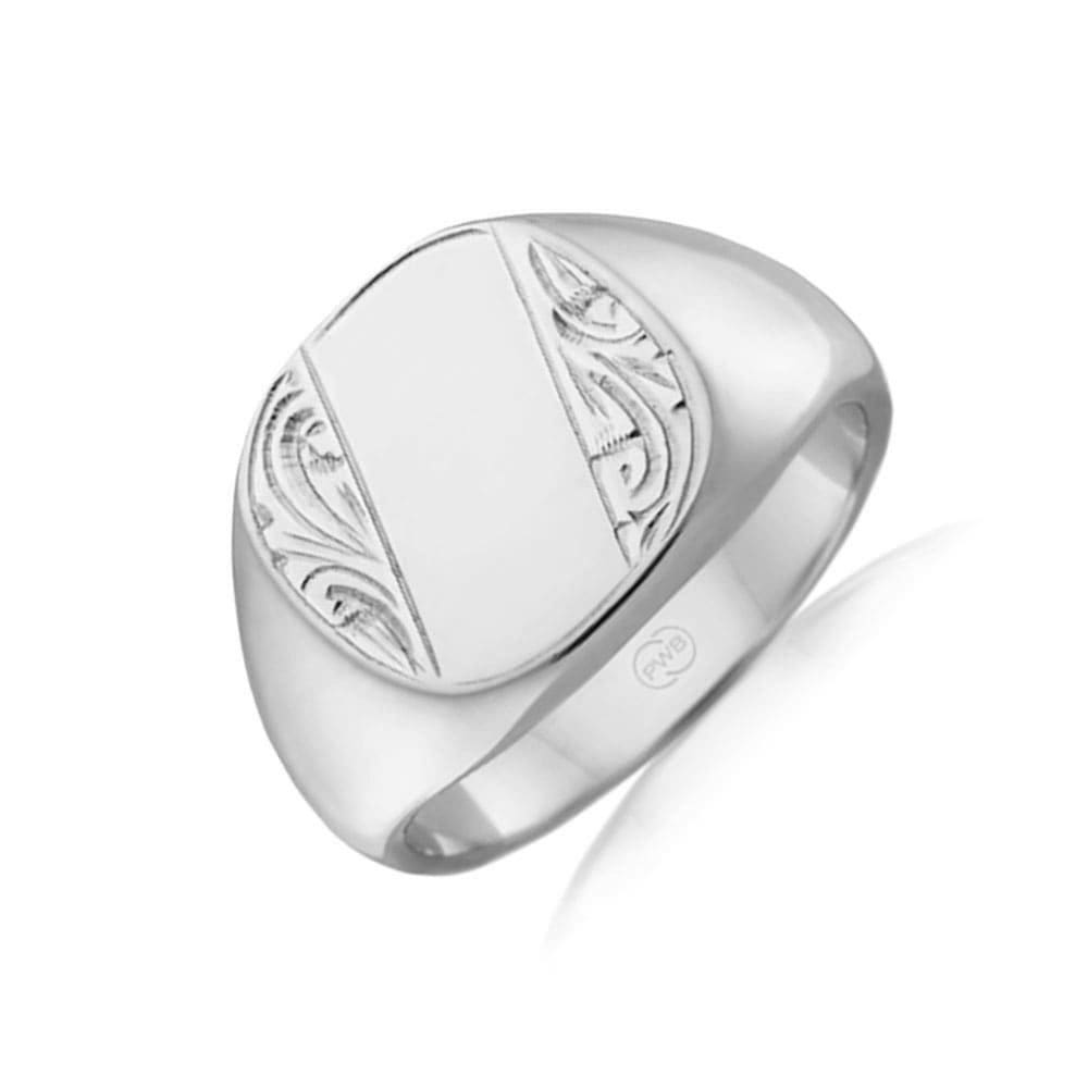Engraved Rectangle Signet Ring