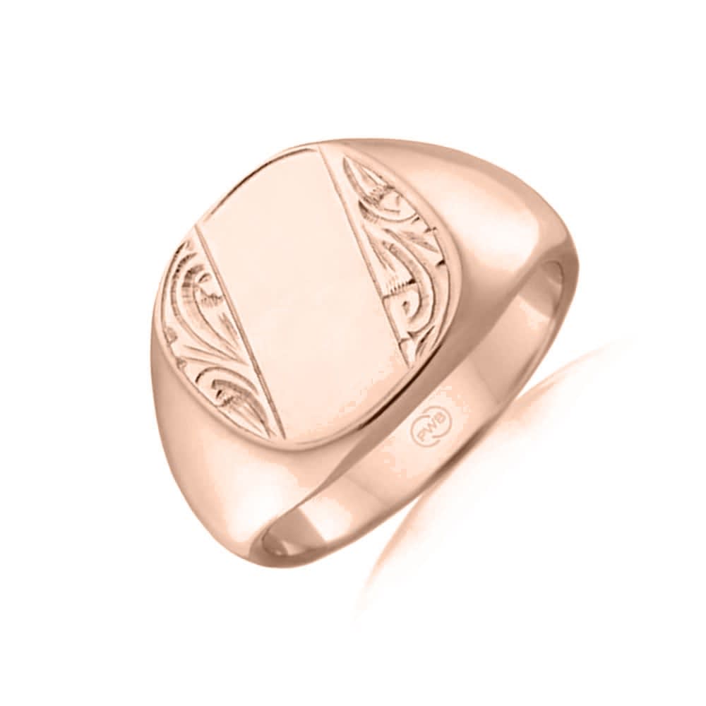 Engraved Rectangle Signet Ring