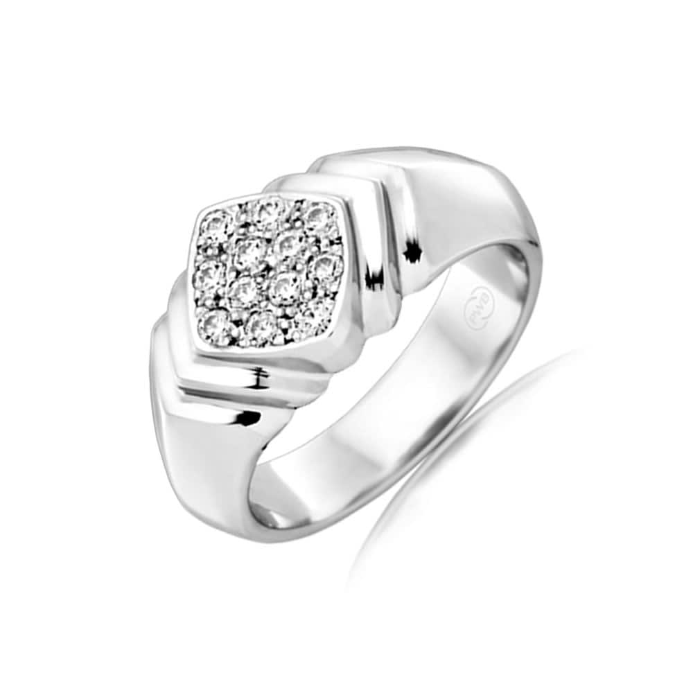 Diamond Cluster Mens Wedding Band