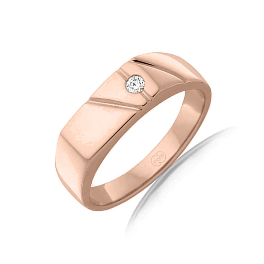 Rectangle Diamond Signet Ring