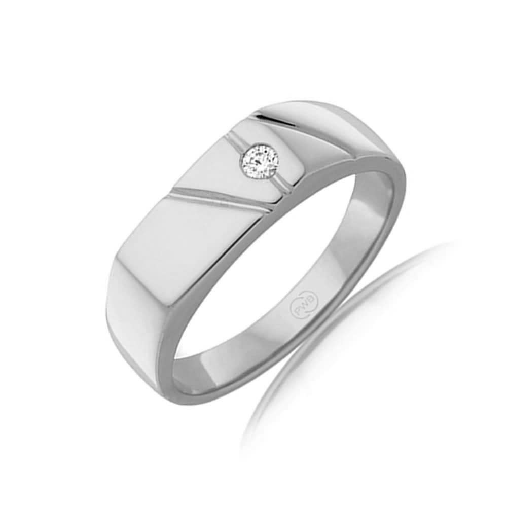Rectangle Diamond Signet Ring