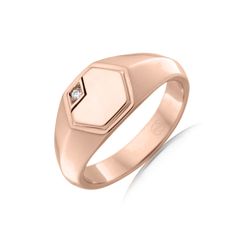 Hexagon Signet Wedding Band For Men
