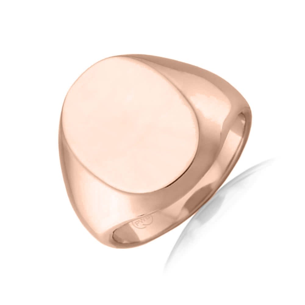 Classic Oval Signet Mens Wedding Band