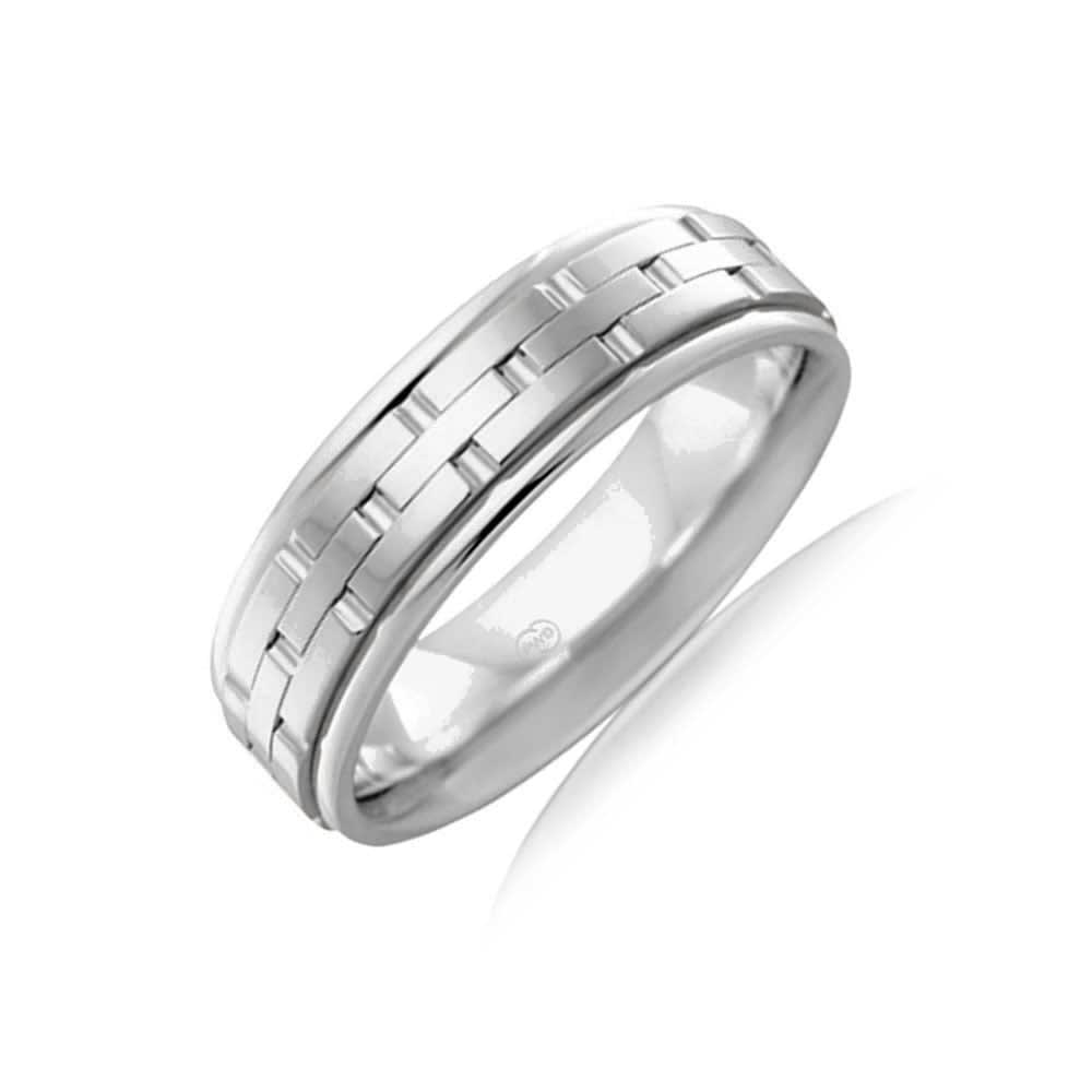 Brick Pattern mens wedding ring 2TJ2724