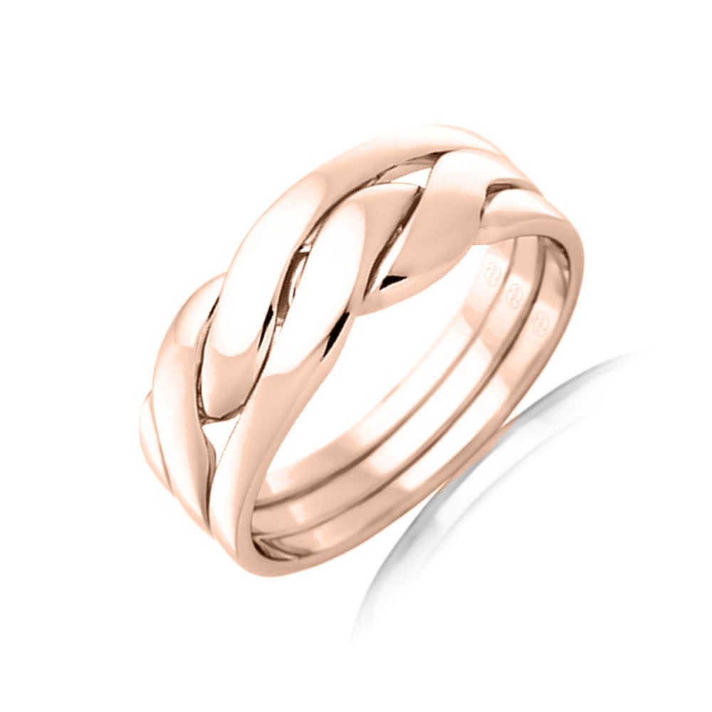 Twisted Rope Pattern Mens Wedding Band