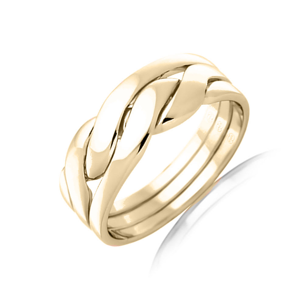 Twisted Rope Pattern Mens Wedding Band