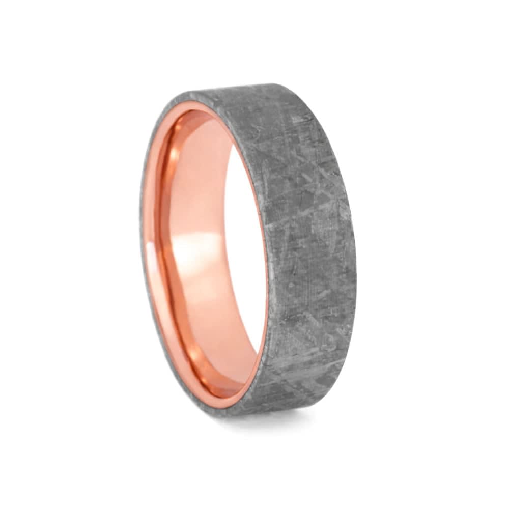 Gibeon Meteorite Overlay with Yellow Gold