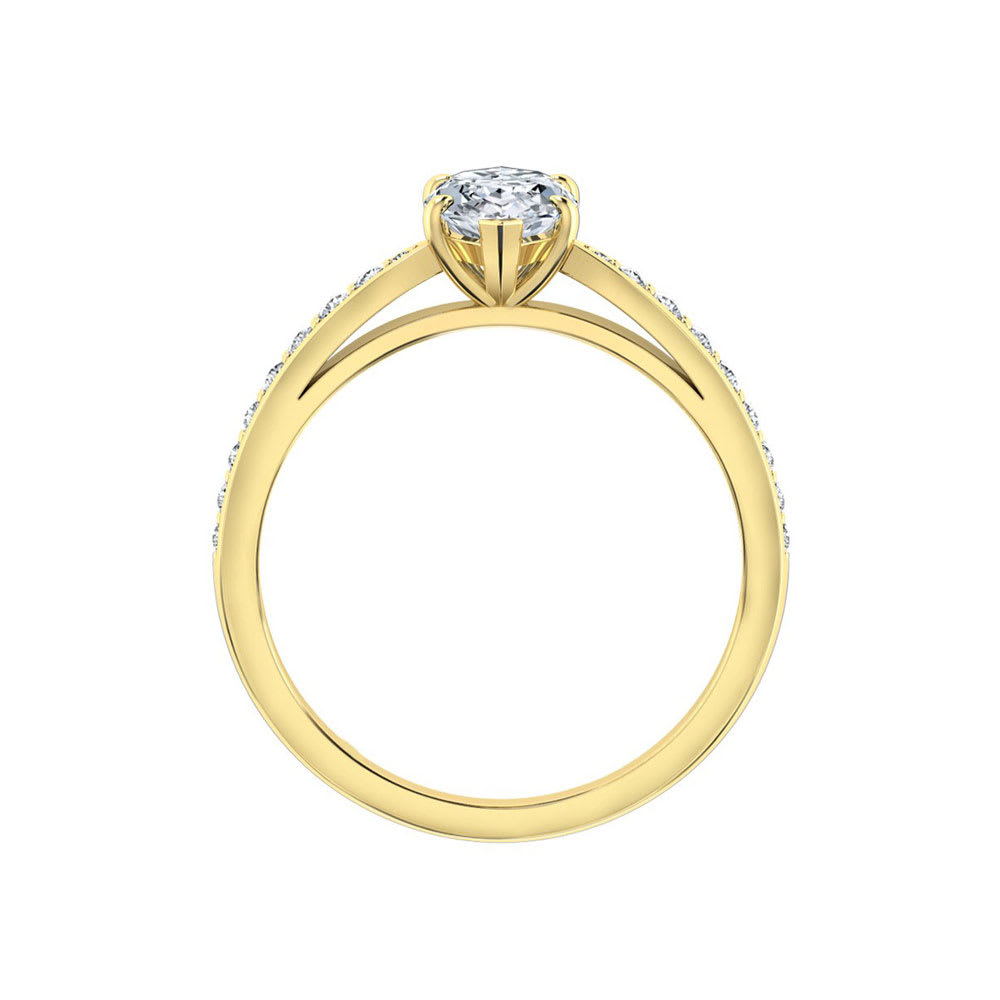 Marquise Cut Diamond Engagement Ring With pave Diamond Band