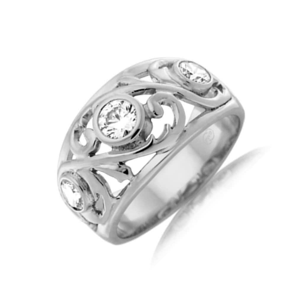 Three stone drop set ring J1998