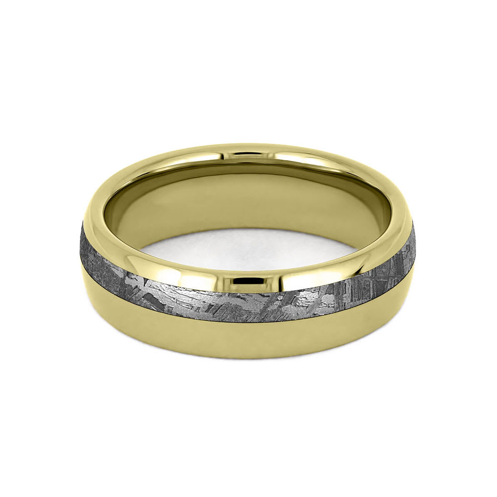 Simple Meteorite Wedding Band Solid Gold | Temple & Grace NZ