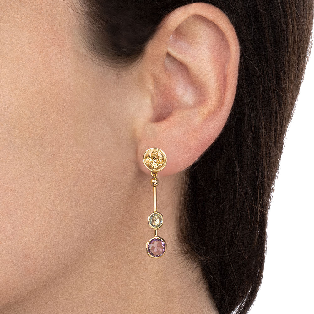 Gemstone Earrings With Pendants