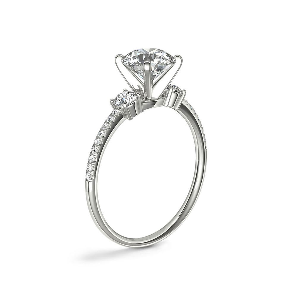 Pave Set Diamond Engagement Ring