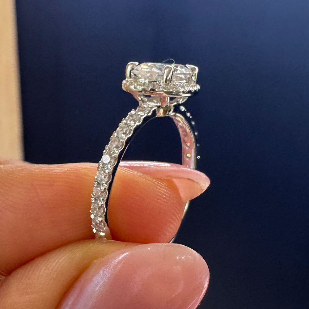 Classic East West Oval Engagement Ring