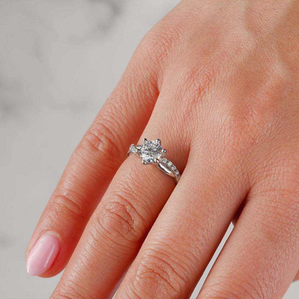 thumbnail image 2 of 1/4 Carat Diamond Twist Ring - Brass With Genuine Diamond - Sizable - New Without Tags 2 of 6