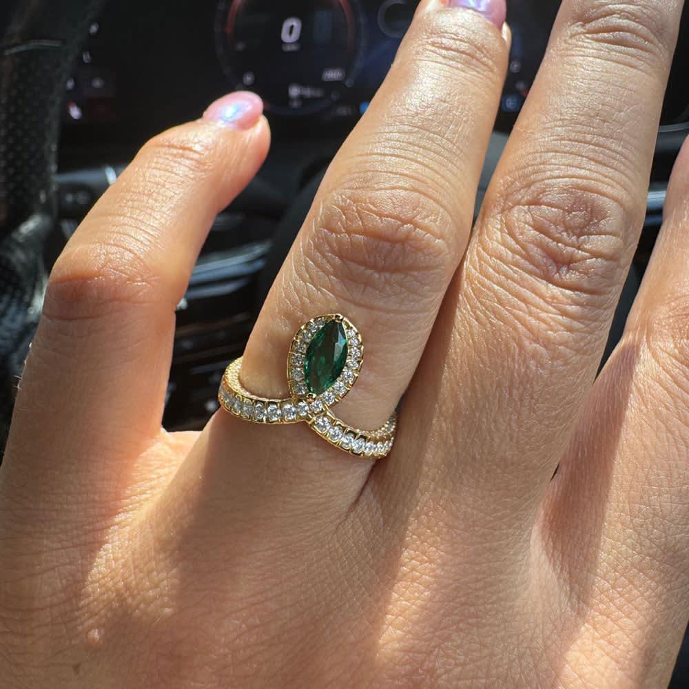 Emerald heart ring