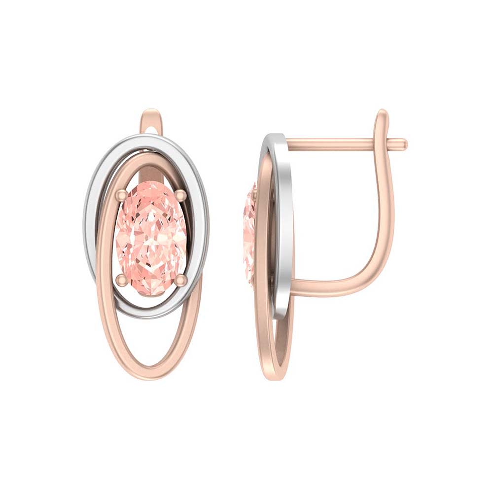 Two tone Morganite Earrings