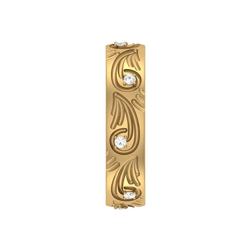 Engraved band with diamonds