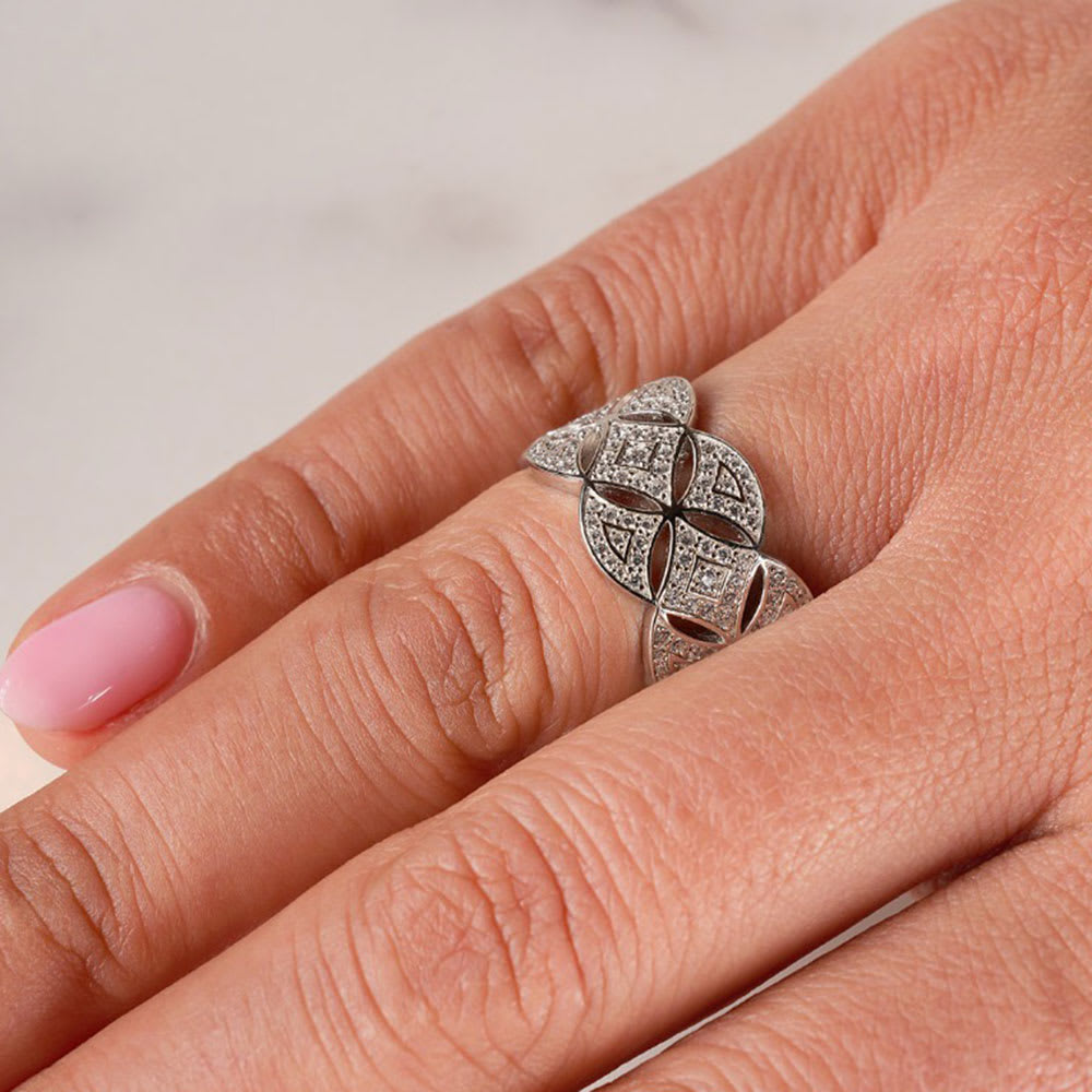 Unique Wide Diamond band