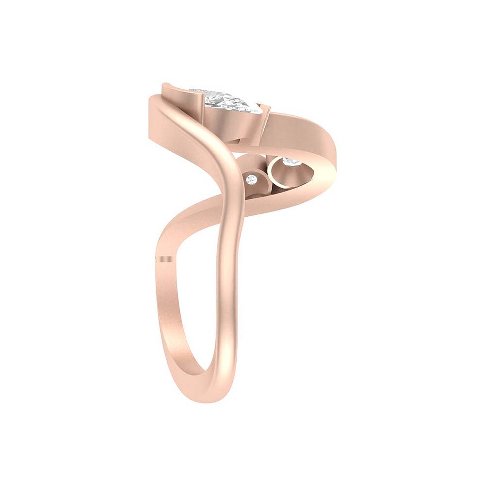 Curved Pear cut natural diamond