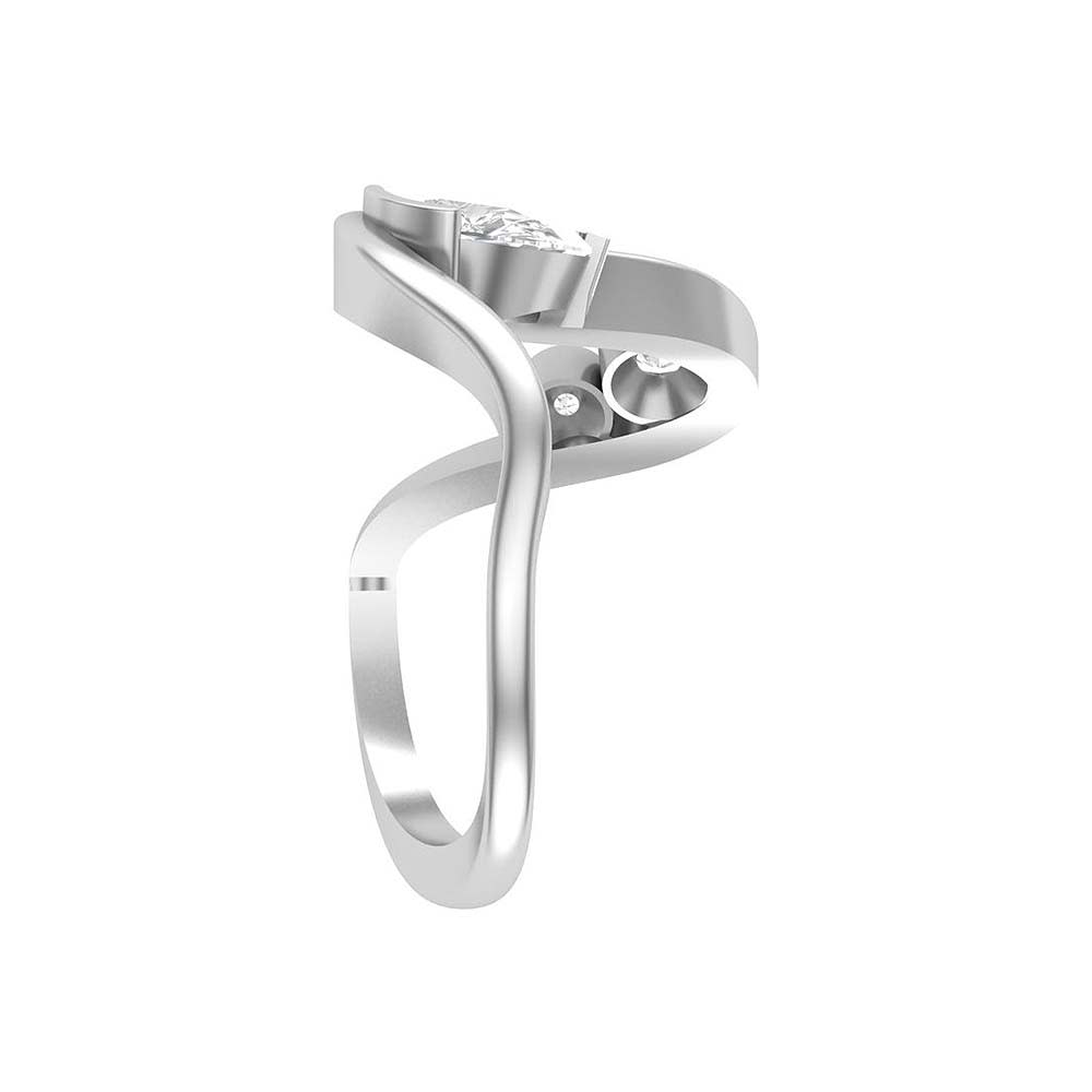 Curved Pear cut natural diamond