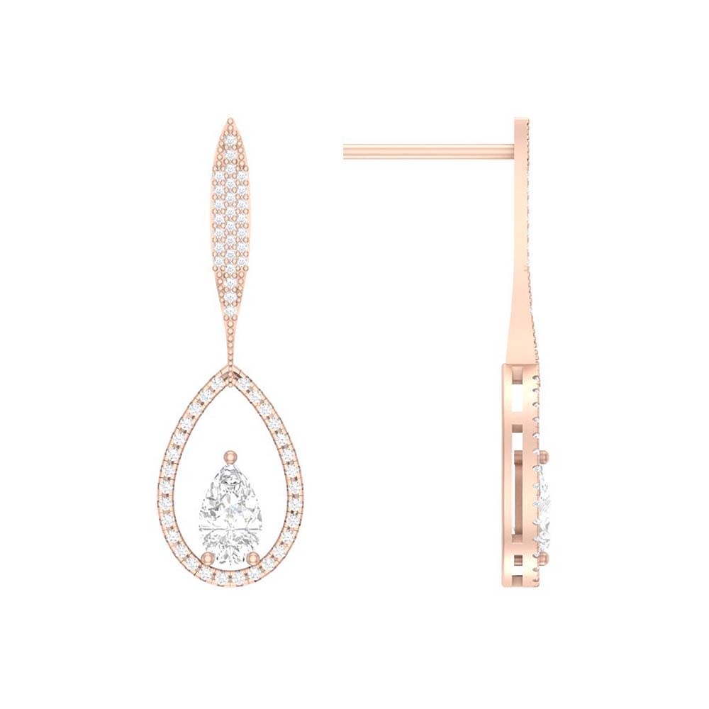Pear cut Lab Diamond dangle earrings