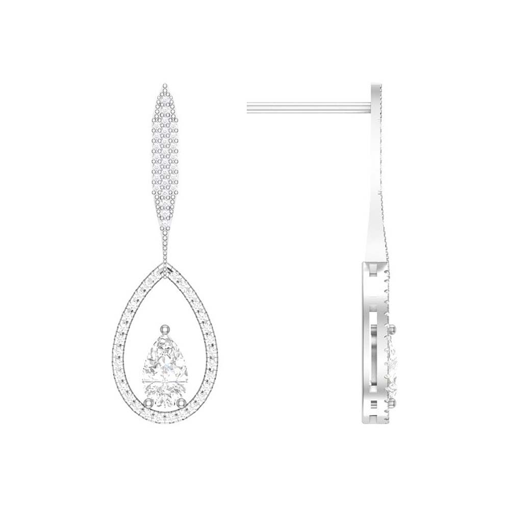 Pear cut Lab Diamond dangle earrings
