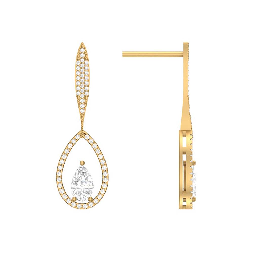 Pear cut Lab Diamond dangle earrings