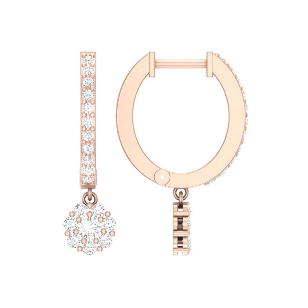 Dangle Rosetta natural diamond earrings
