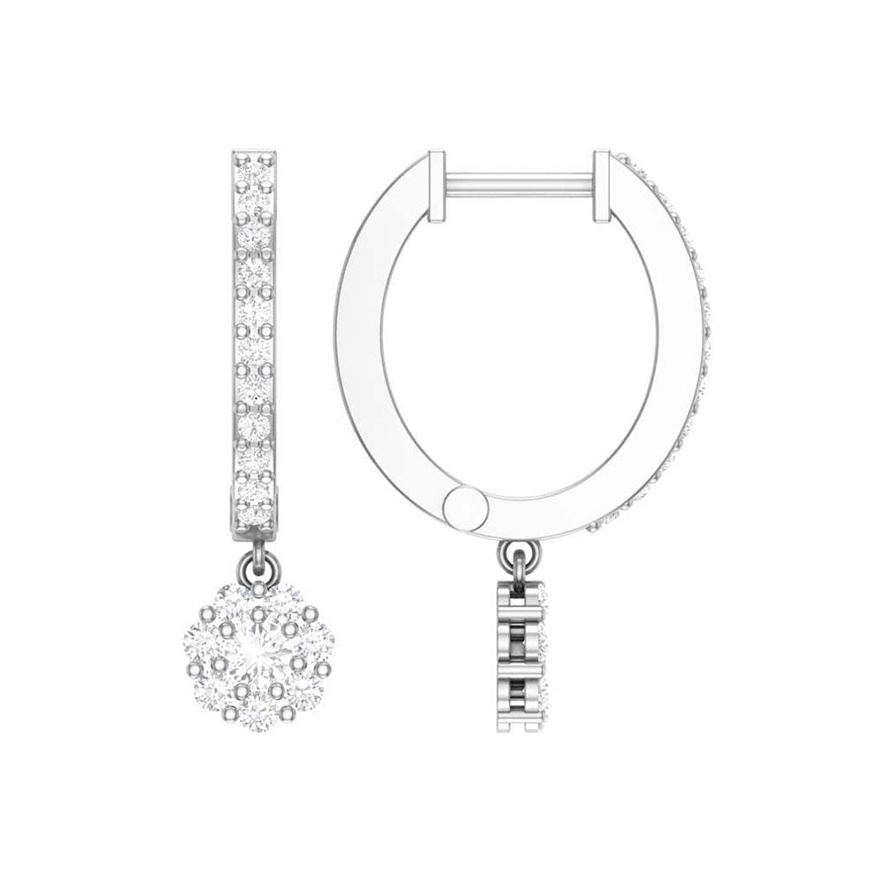 Dangle Rosetta natural diamond earrings