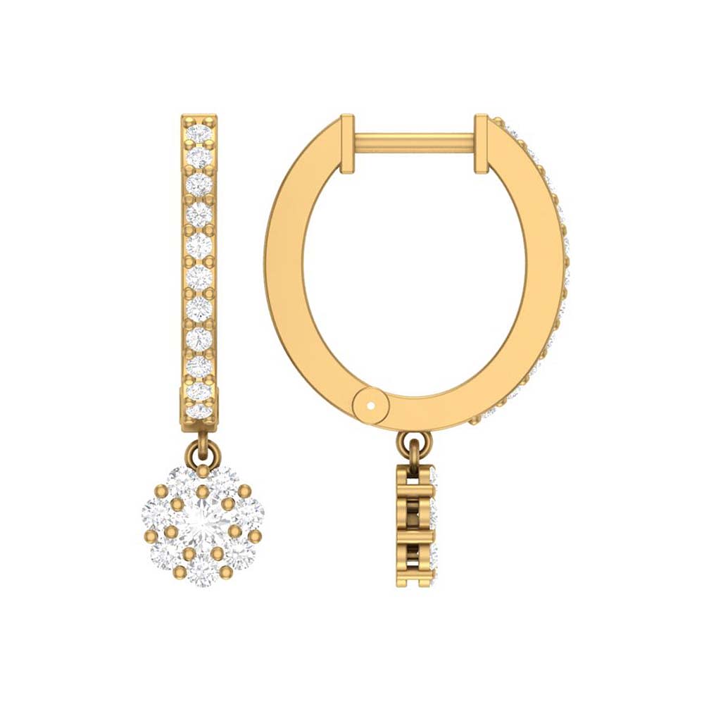 Dangle Rosetta natural diamond earrings