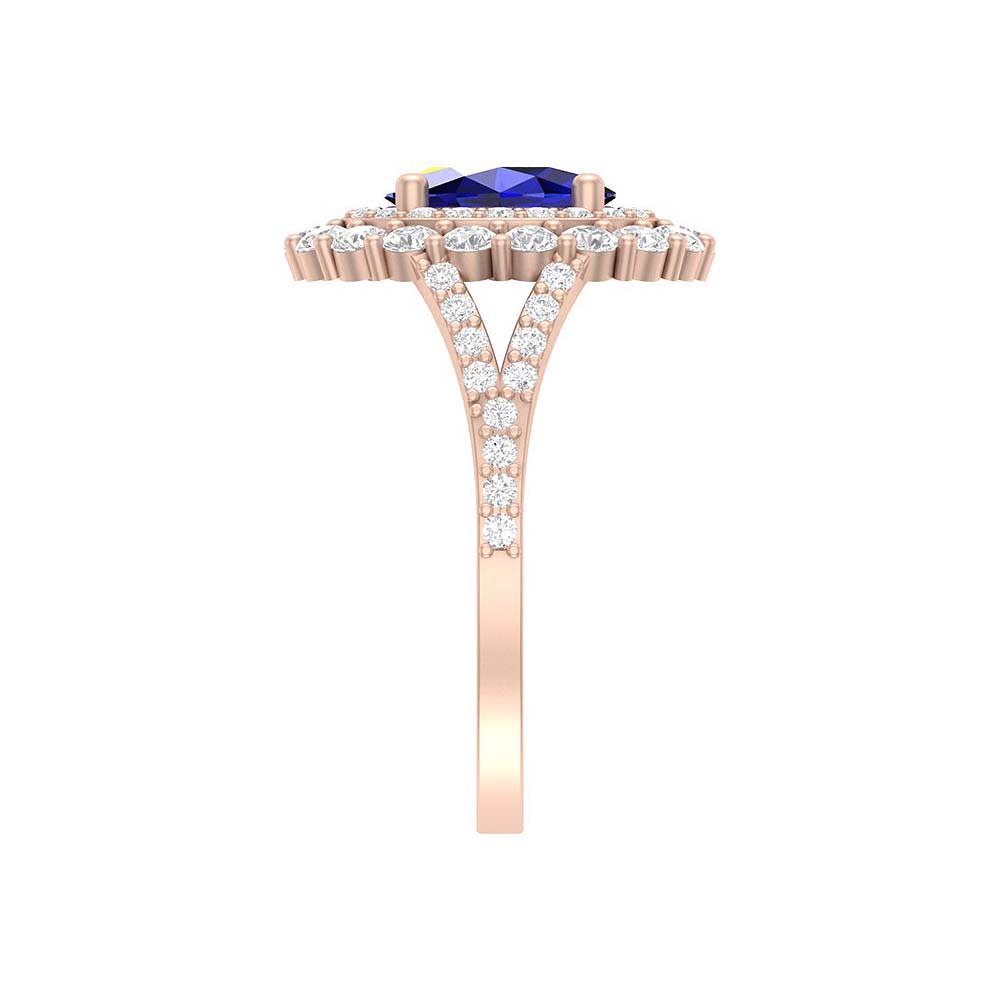 Classic Natural sapphire and natural diamond ring