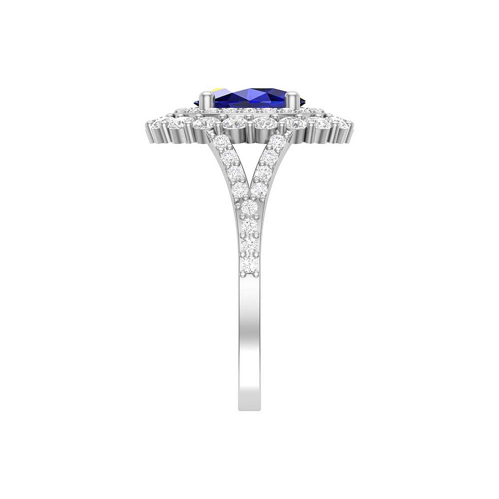 Classic Natural sapphire and natural diamond ring