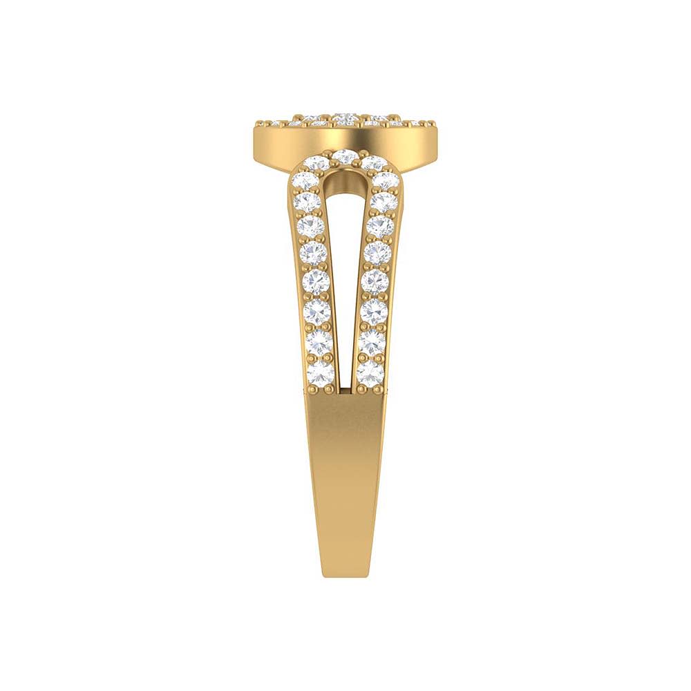 Pave circle design and natural diamonds