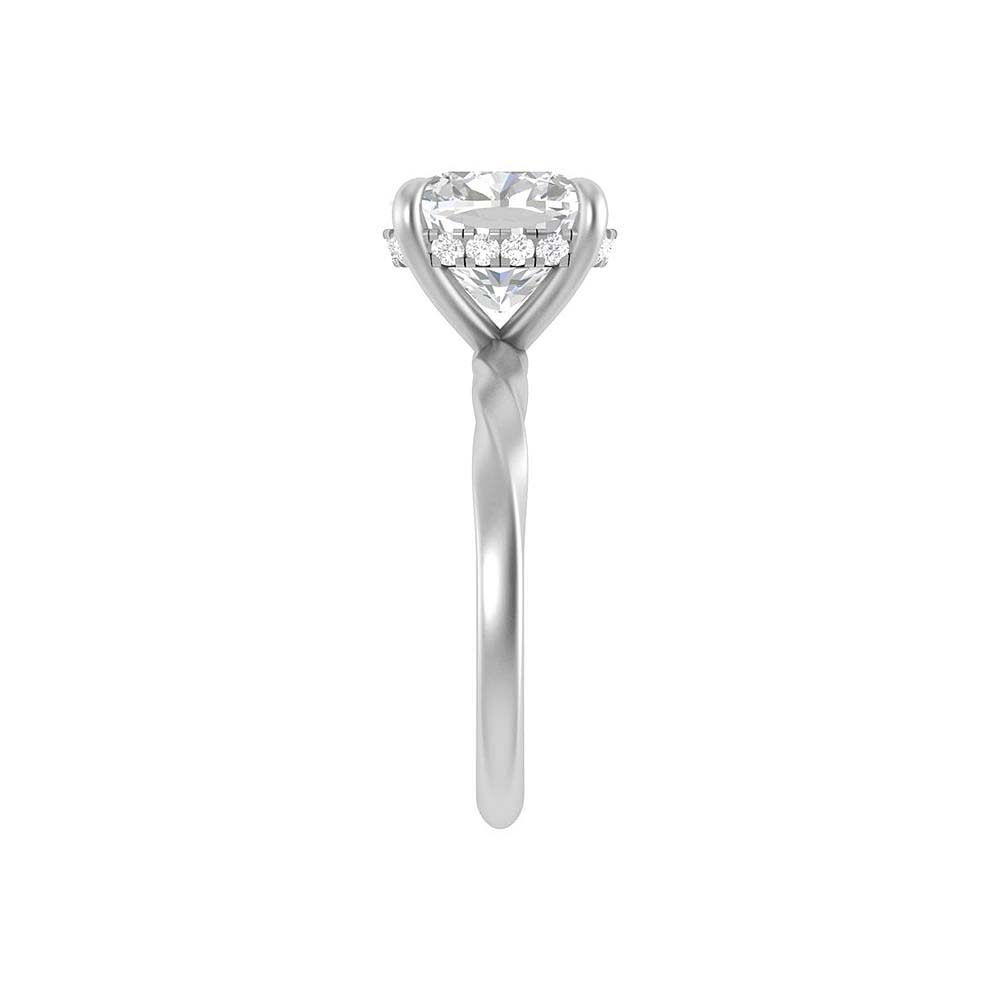 4ct cushion cut lab diamond and hidden halo