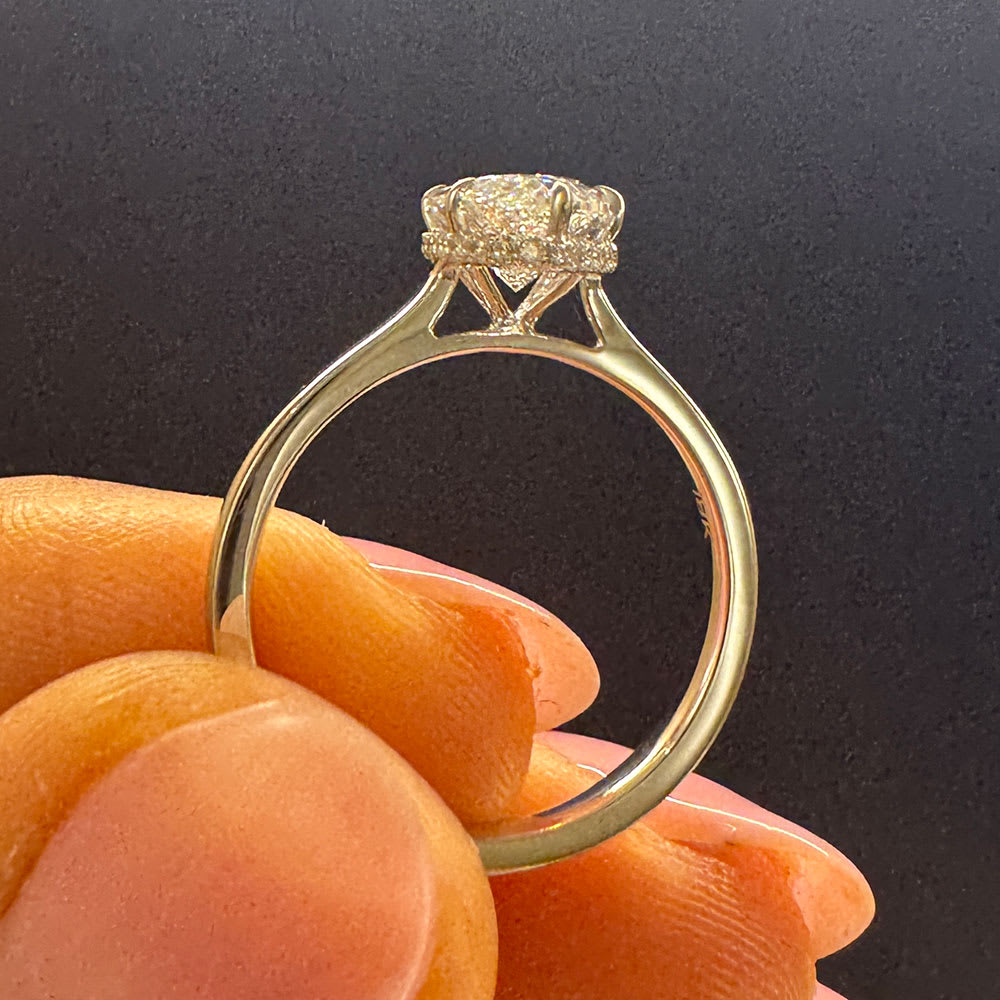 2 carat classic lab marquise with hidden halo