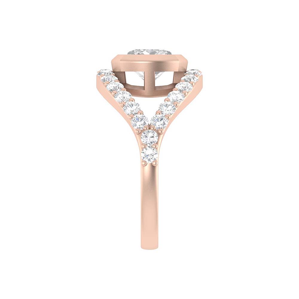 Floating cushion cut ring