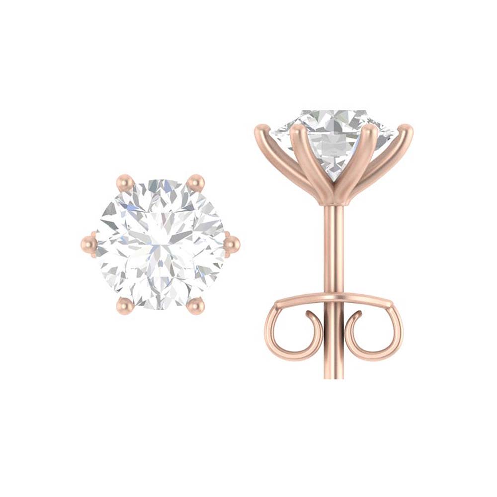 6 prong diamond studs